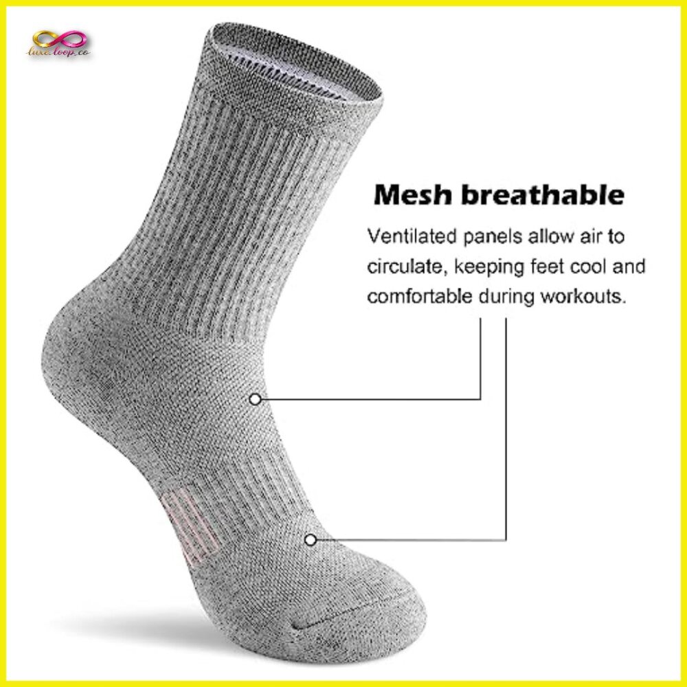 Athletic Crew Socks Compression Arch Support Runn… - image 5
